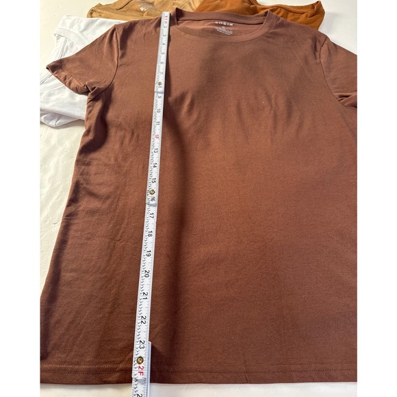 SHEIN Womens Basic Crew Neck T Shirts Pack of 5 Solid Colors Size M - Picture 6 of 8